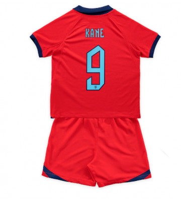 England Harry Kane #9 Borta Kläder Barn VM 2022 Kortärmad (+ Korta byxor)